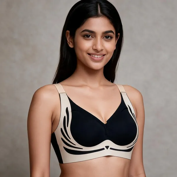Black_Cotton_Leaf_Print_Bra_For_Women