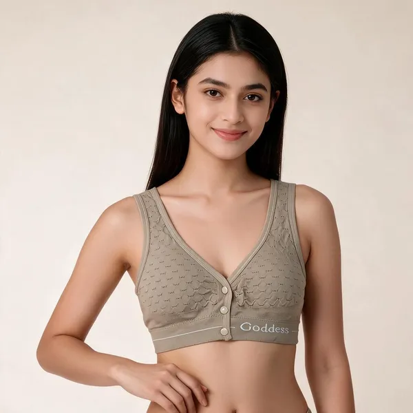 Taupe_Cotton_Textured_Front-Button_Bra_For_Women