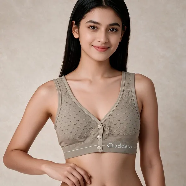 Taupe_Cotton_Textured_Front-Button_Bra_For_Women