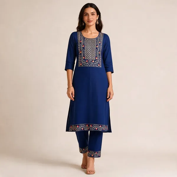 Blue_Cotton_Straight_Embroidered_Kurti_Set_For_Women