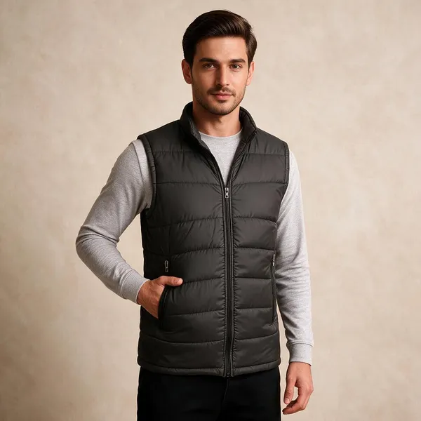 Black_Polyester_Sleeveless_Quilted_Jacket_For_Men