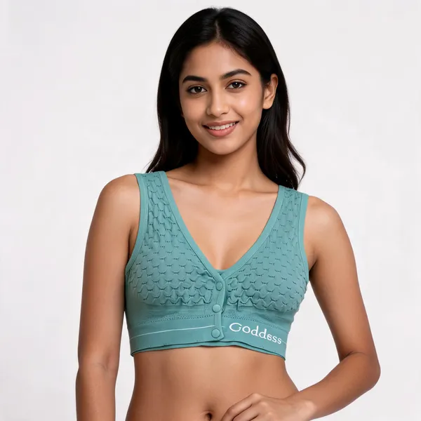 Teal_Cotton_Front-Button_Bra_For_Women