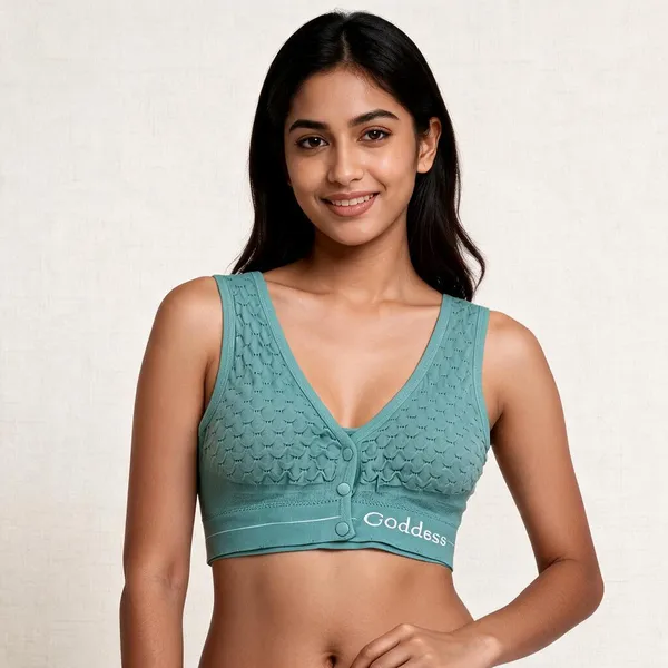 Teal_Cotton_Front-Button_Bra_For_Women