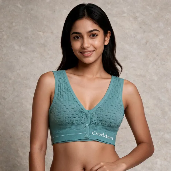 Teal_Cotton_Front-Button_Bra_For_Women