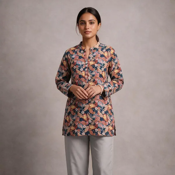 Multicolor_Cotton_Printed_Kurta_Set_For_Women