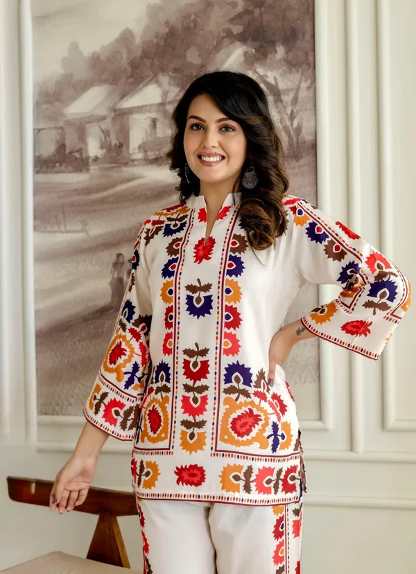 CREAM_Cotton_Printed_Cordset_For_Women