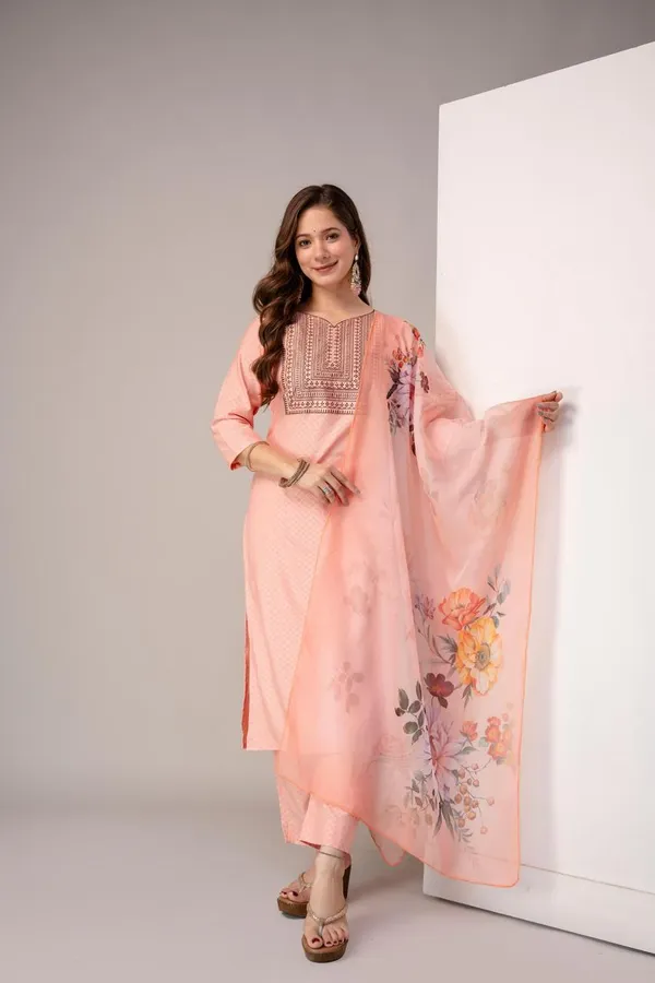Women's_Printed_Kurta_Set_–_Peach_&_Pink