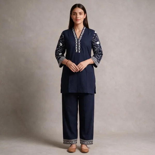 Navy_Cotton_Straight_Printed_Kurta_Set_For_Women