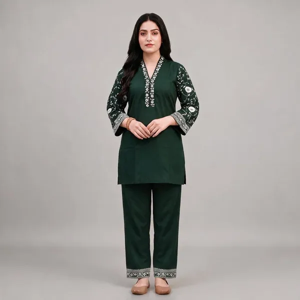 Green_Cotton_Straight_Printed_Kurta_Set_For_Women