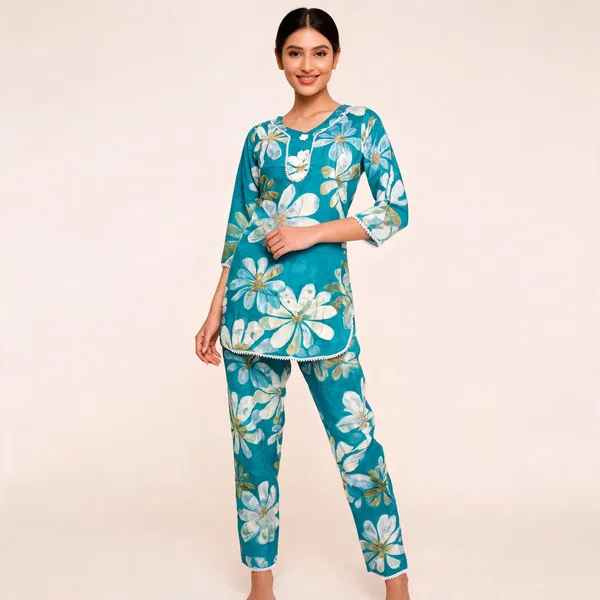 Turquoise_Rayon_Co_Ord_Set_For_Women