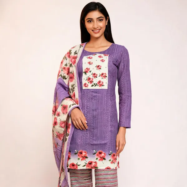 Purple_Cotton_Unstitched_Suit_With_Dupatta_For_Women