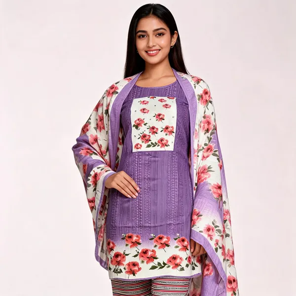Purple_Cotton_Unstitched_Suit_With_Dupatta_For_Women