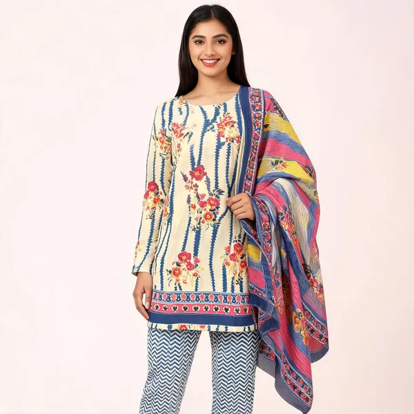 Multicolour_Cotton_Unstitched_Suit_With_Dupatta_For_Women