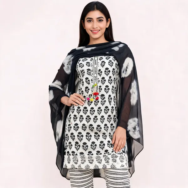 White_Cotton_Unstitched_Suit_With_Dupatta_For_Women