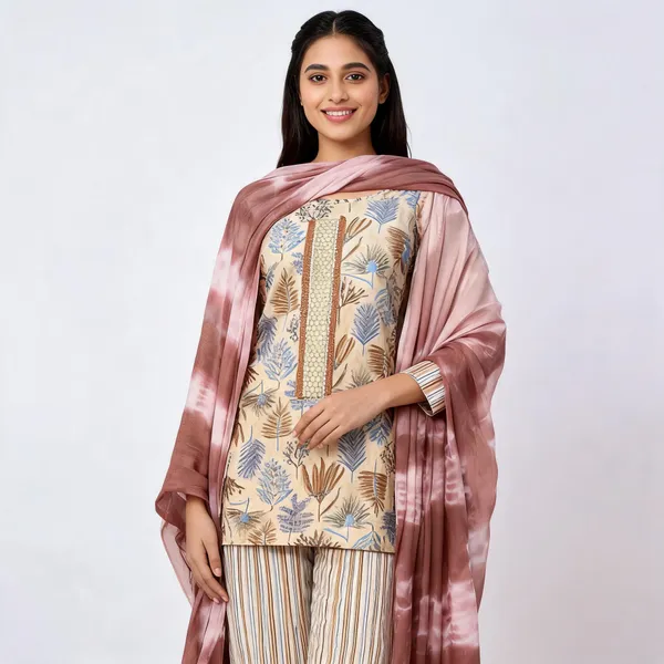 Beige_Cotton_Unstitched_Suit_With_Dupatta_For_Women