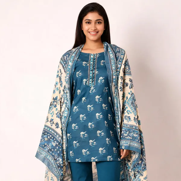 Blue_Cotton_Unstitched_Suit_With_Dupatta_For_Women