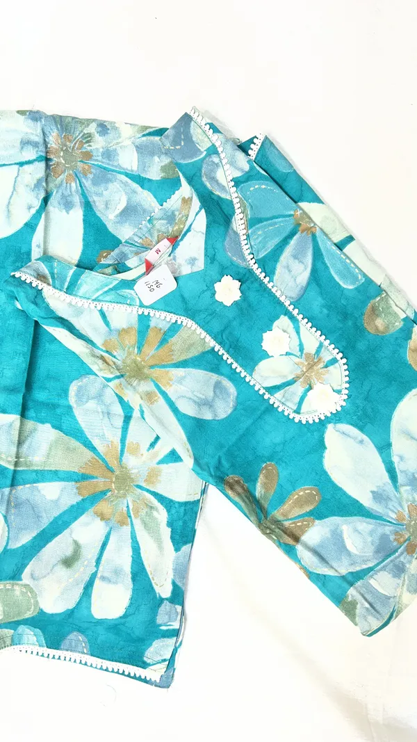Turquoise_Floral_Straight_Kurta_Set_for_Women