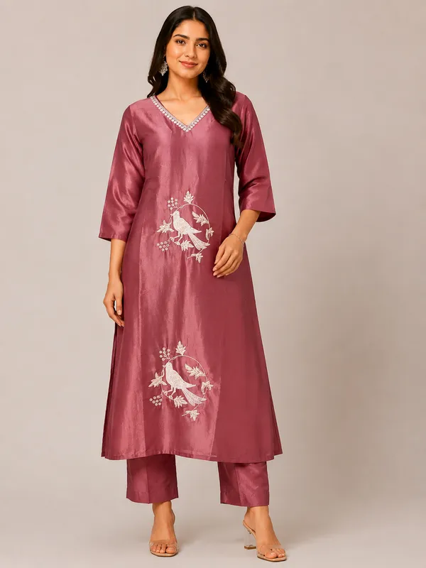 Mauve_Straight_Kurta_Set_for_Women