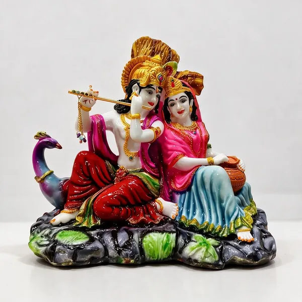 Multicolor_Marble_Powder_Radha_Krishna_Idol_For_Puja