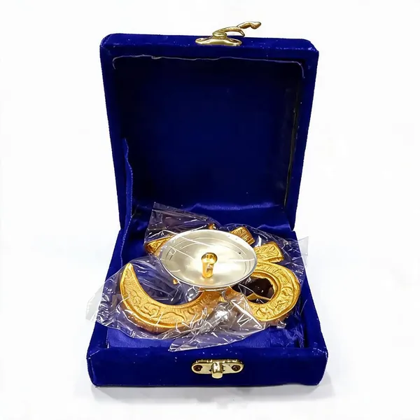Gold_White_Metal_Om_Diya