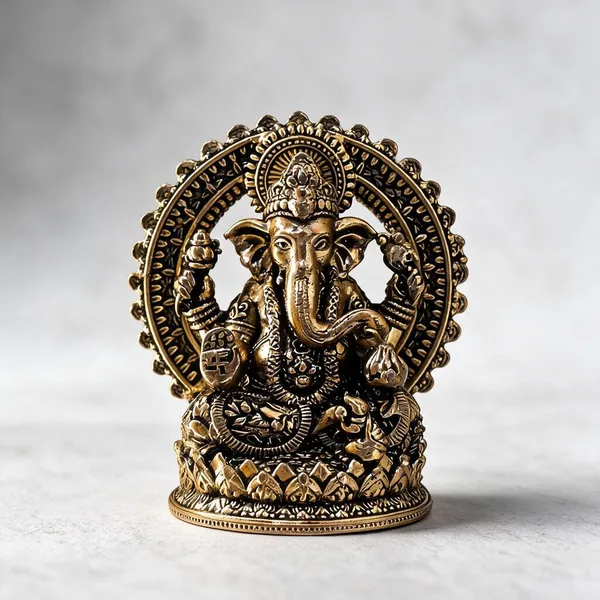 Gold_Brass_Ganpati_Idol_For_Decor_And_Puja
