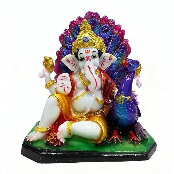 Multicolor_Marble_Powder_Ganpati_Idol_For_Puja