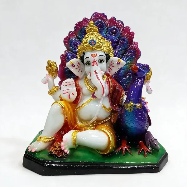 Multicolor_Marble_Powder_Ganpati_Idol_For_Puja