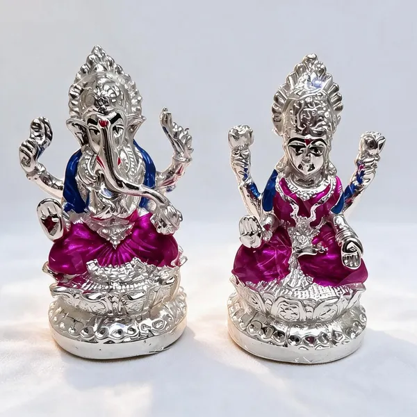 Silver_Marble_Powder_Lakshmi_Ganesh_Idol_Silver