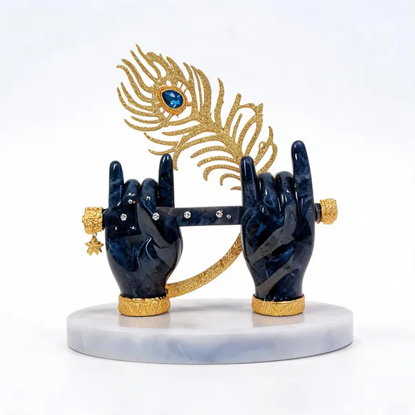 Blue_Marble_Powder_Blue_Krishna_Hand_Figurine