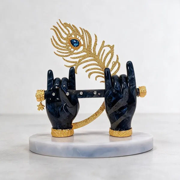 Blue_Marble_Powder_Blue_Krishna_Hand_Figurine
