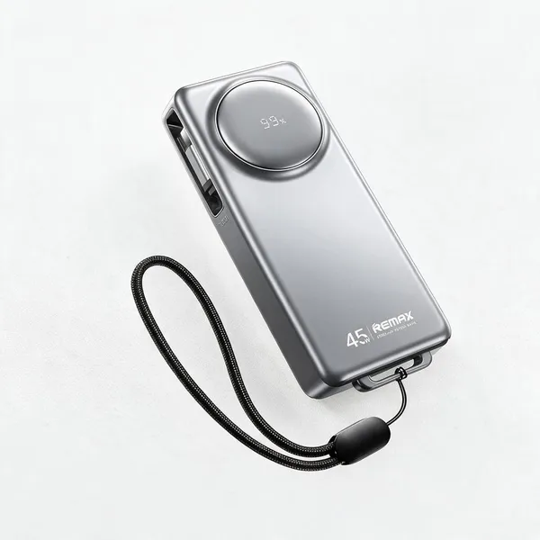 Remax_45W_Type-C_Telescopic_Fast_Charging_Cable_Power_Bank_10000Mah_Fcp-10-Sliver