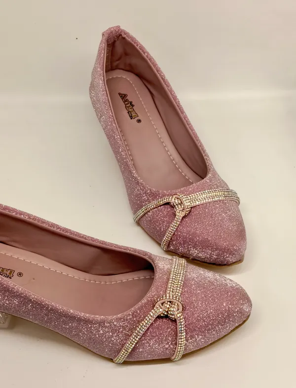 Pink_Glitter_Embellished_Flats_for_Women