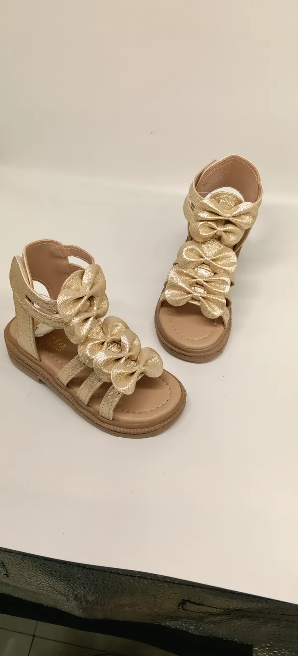 Gold_Textured_Bow_Strappy_Sandals_for_Women