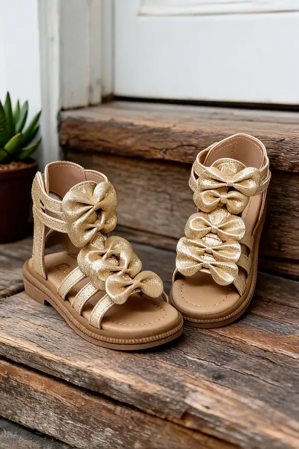 Gold_Synthetic_Bow_Strappy_Sandals_For_Women