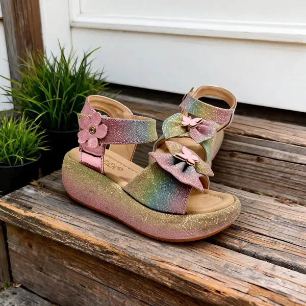 Multicolor_Synthetic_Glitter_Ankle_Strap_Sandals_For_Girls