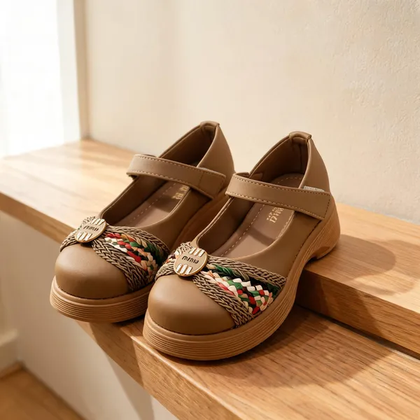Tan_Synthetic_Braided_Mary_Jane_Shoes_For_Women
