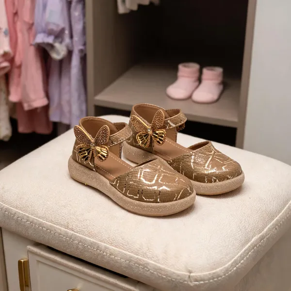 Gold_Synthetic_Butterfly_Embellished_Flats_For_Girls