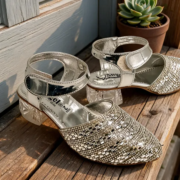 Silver_Synthetic_Embellished_Block_Heel_Sandals_For_Girls
