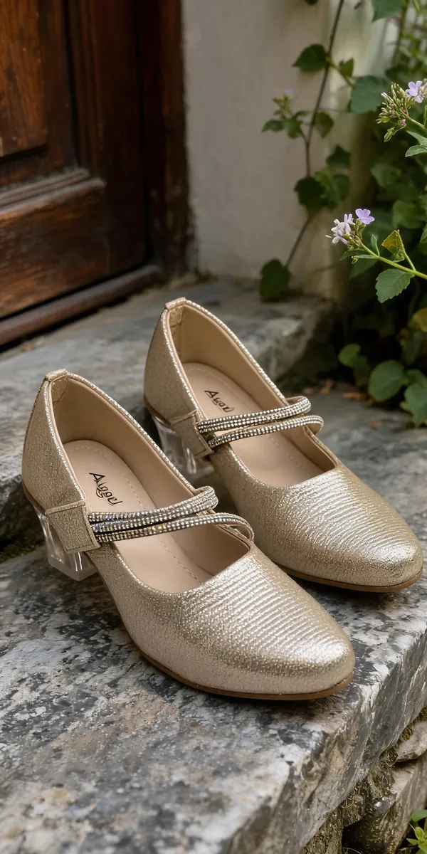 Gold_Synthetic_Rhinestone_Mary_Jane_Block_Heels_For_Women