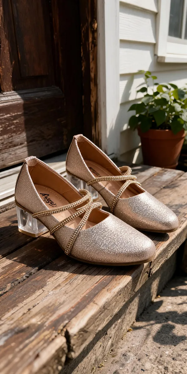 Champagne_Glitter_Pointed_Toe_Block_Heel_Sandals_For_Women