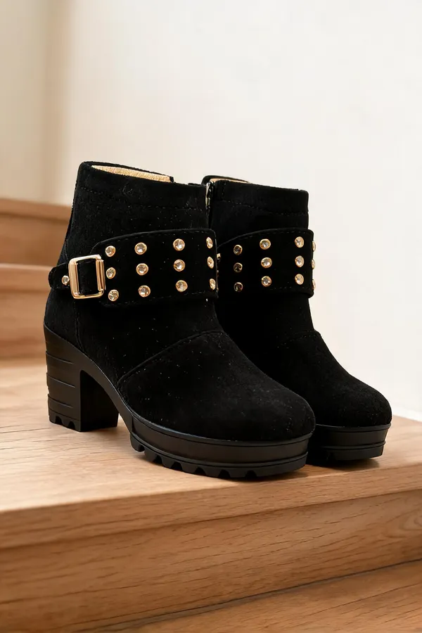 Black_Suede_Block_Heel_Ankle_Boots_For_Women