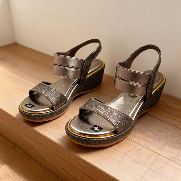 Bronze_Glitter_Slingback_Wedge_Sandals_For_Women