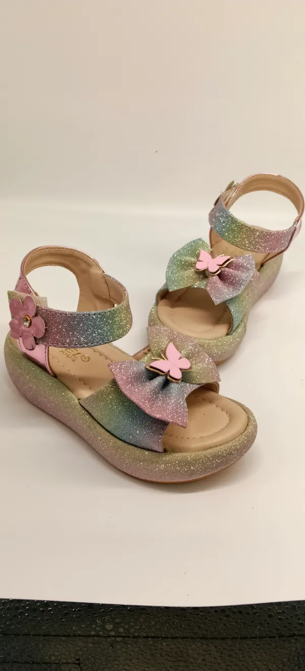 Multicolor_Synthetic_Glitter_Ankle_Strap_Sandals_For_Girls