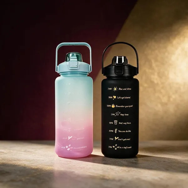 Multicolor_Silicone_&_Plastic_Motivational_Water_Bottle