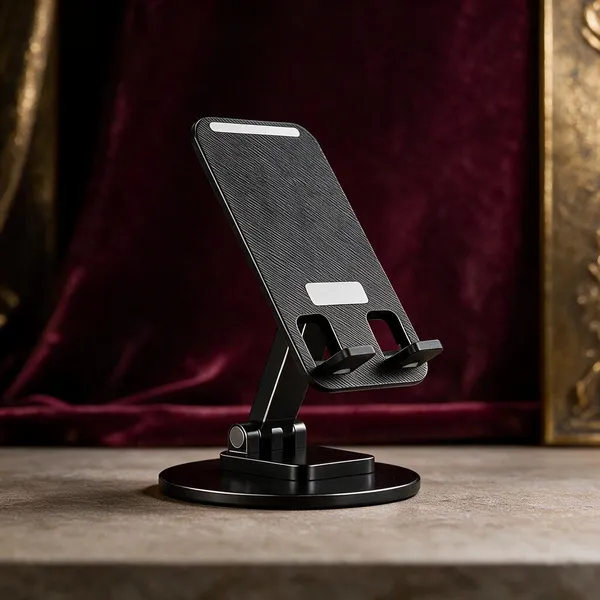 Black_Plastic_&_Metal_Rotating_Adjustable_Mobile_Stand