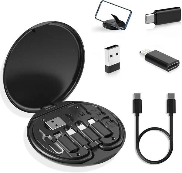 Black_Cable_Organizer_Phone_Holder_With_Charging_Adapters