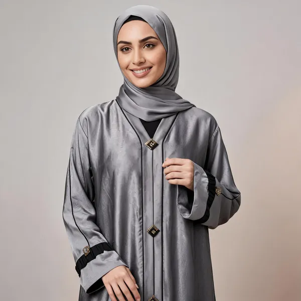 Grey_Cotton_Abaya_With_Scarf_For_Women