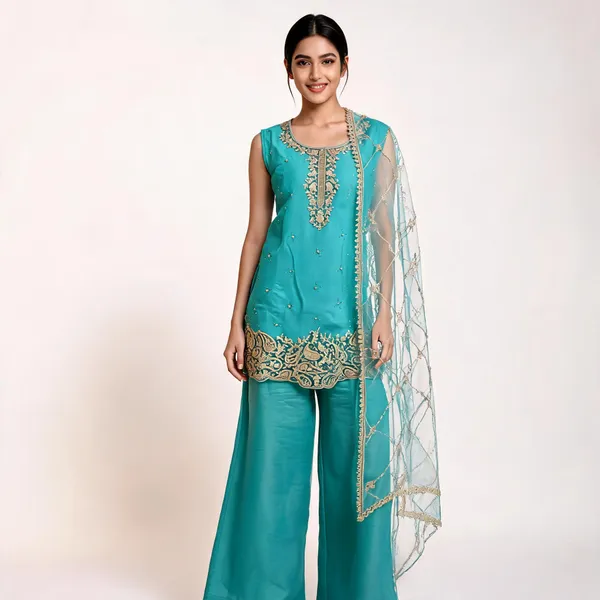 Sea_Green_Georgette_Kurta_Set_For_Women