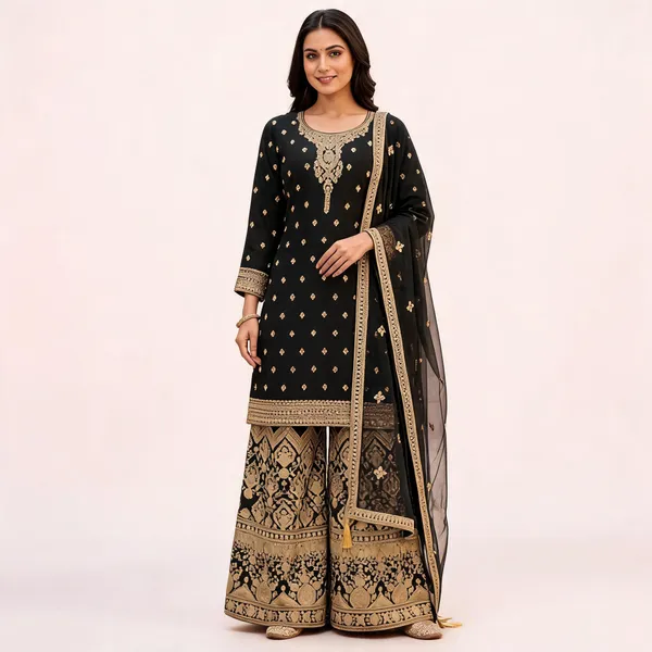 Black_Cotton_Kurta_Set_For_Women