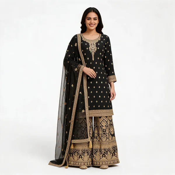 Black_Cotton_Kurta_Set_For_Women